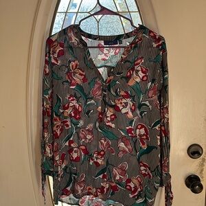 Apartment 9 Blouse black, white, Maroon colors with flowers